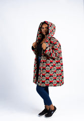 Wax Print Puffer Jacket