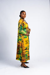 Women's Multi-Color Tie-Dye Kimono Cardigan with Adinkra Symbol