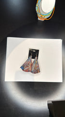 Ombre Fabric Dangle Earrings - Multicolored Geometric Earrings