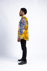 Men's Bold Yellow Batik Print Shirt
