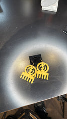 Yellow Sankofa Comb Wooden Earrings - Adinkra Symbol Dangle Earrings