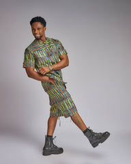 Men’s Modern African Print Two-Piece Shorts Set