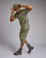 Men’s Modern African Print Two-Piece Shorts Set