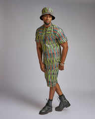 Men’s Modern African Print Two-Piece Shorts Set