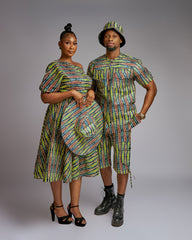 Women's Ankara Off-Shoulder Midi Dress