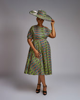 Women's Ankara Off-Shoulder Midi Dress