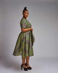 Women's Ankara Off-Shoulder Midi Dress