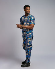 Men’s Modern African Print Two-Piece Cargo Set