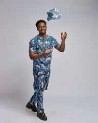 Men’s Modern African Print Two-Piece Cargo Set