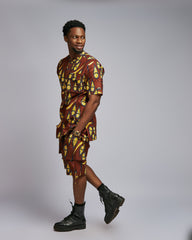 Men’s Modern African Print Two-Piece Shorts Set