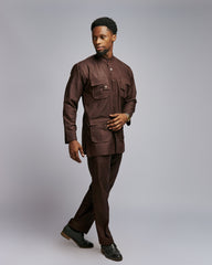 Men’s Classic Senator Suit – Deep Mocha Elegance