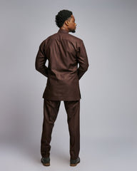 Men’s Classic Senator Suit – Deep Mocha Elegance
