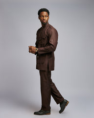 Men’s Classic Senator Suit – Deep Mocha Elegance