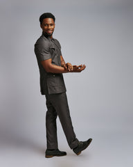 Charcoal Grey Formal African Suit