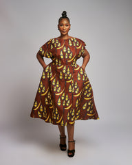 Women's Ankara Off-Shoulder Midi Dress
