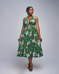 Ankara Halter Midi Dress
