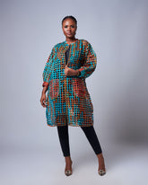 Ankara Lattice Statement Jacket – Multicolor Elegance