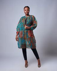 Ankara Lattice Statement Jacket – Multicolor Elegance