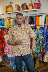 Ankara Blossom Men’s Short Sleeve Shirt