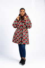 Wax Print Puffer Jacket