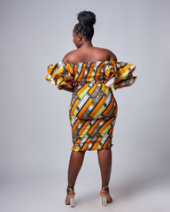 Ankara Elastic Form Fitting Dress