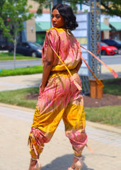 Batik Desires - Waist Cut out Jumpsuit