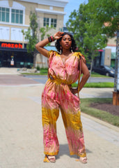 Batik Desires - Waist Cut out Jumpsuit