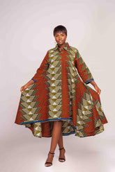 Ankara Women's Shirt High Low dress - YvonneEx