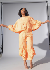 Women's Linen Dropped Shoulder Pants Set