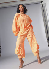 Women's Linen Dropped Shoulder Pants Set