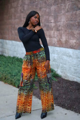 Women's Cargo Artistic Structure Batik Pants