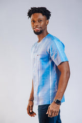 Voile Cotton Man's Short Sleeve Shirt