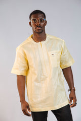Voile Cotton Man's Short Sleeve Shirt