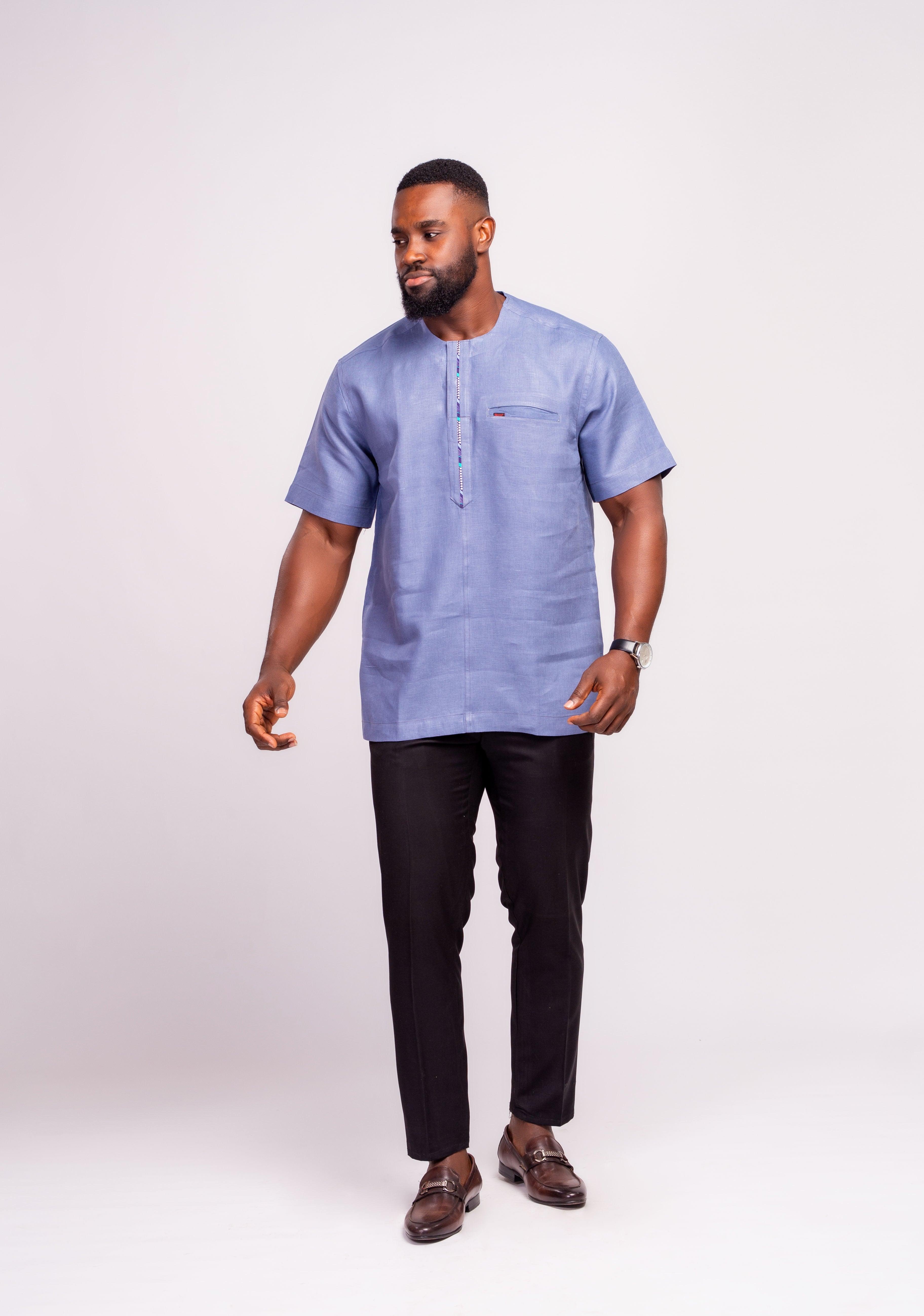 Linen Men's Shirt (Short Sleeves) - YvonneEx