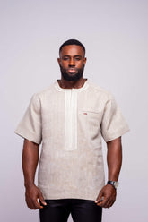 Linen Men's Shirt (Short Sleeves) - YvonneEx