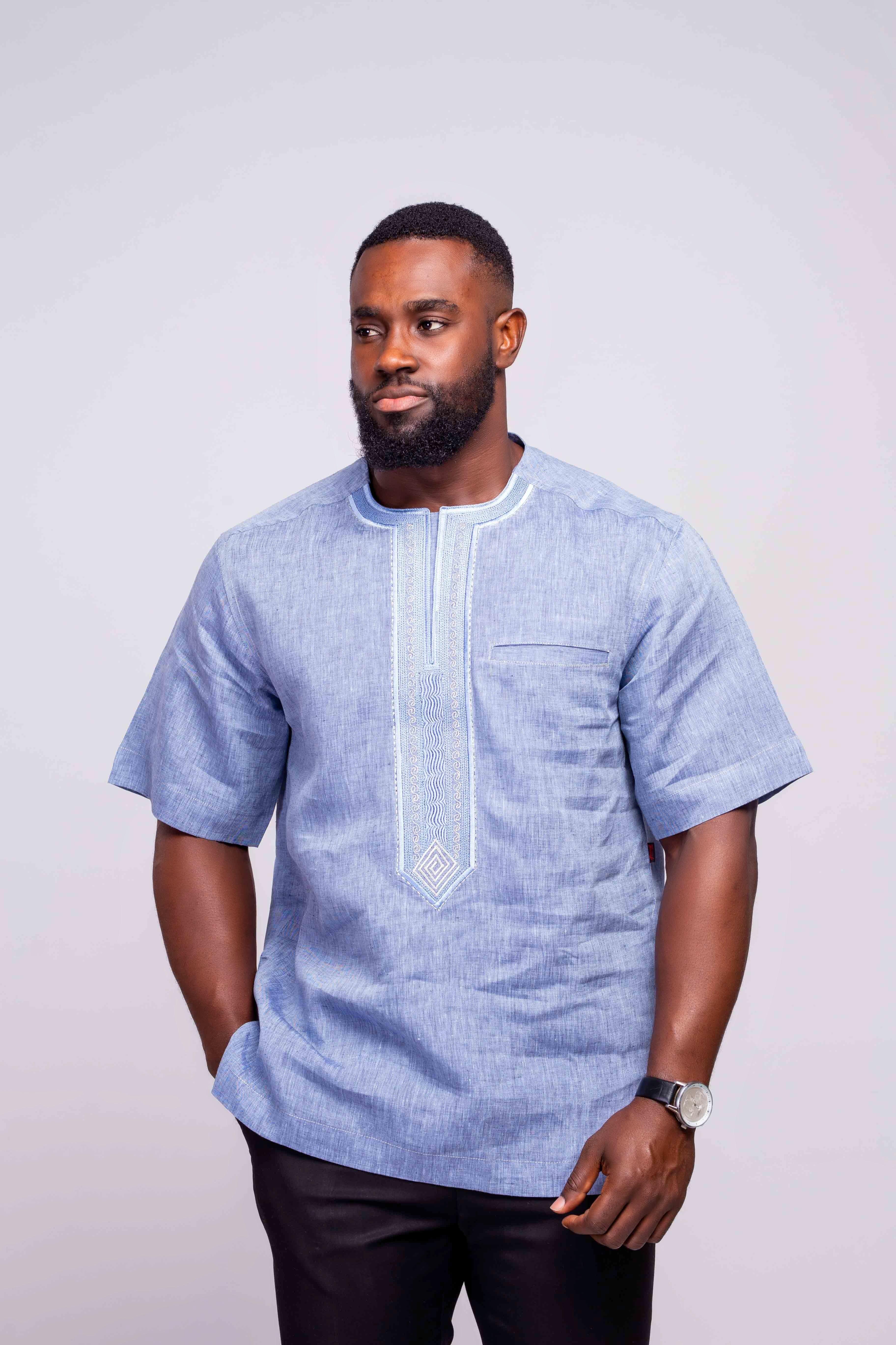 Linen Men's Shirt (Short Sleeves) - YvonneEx