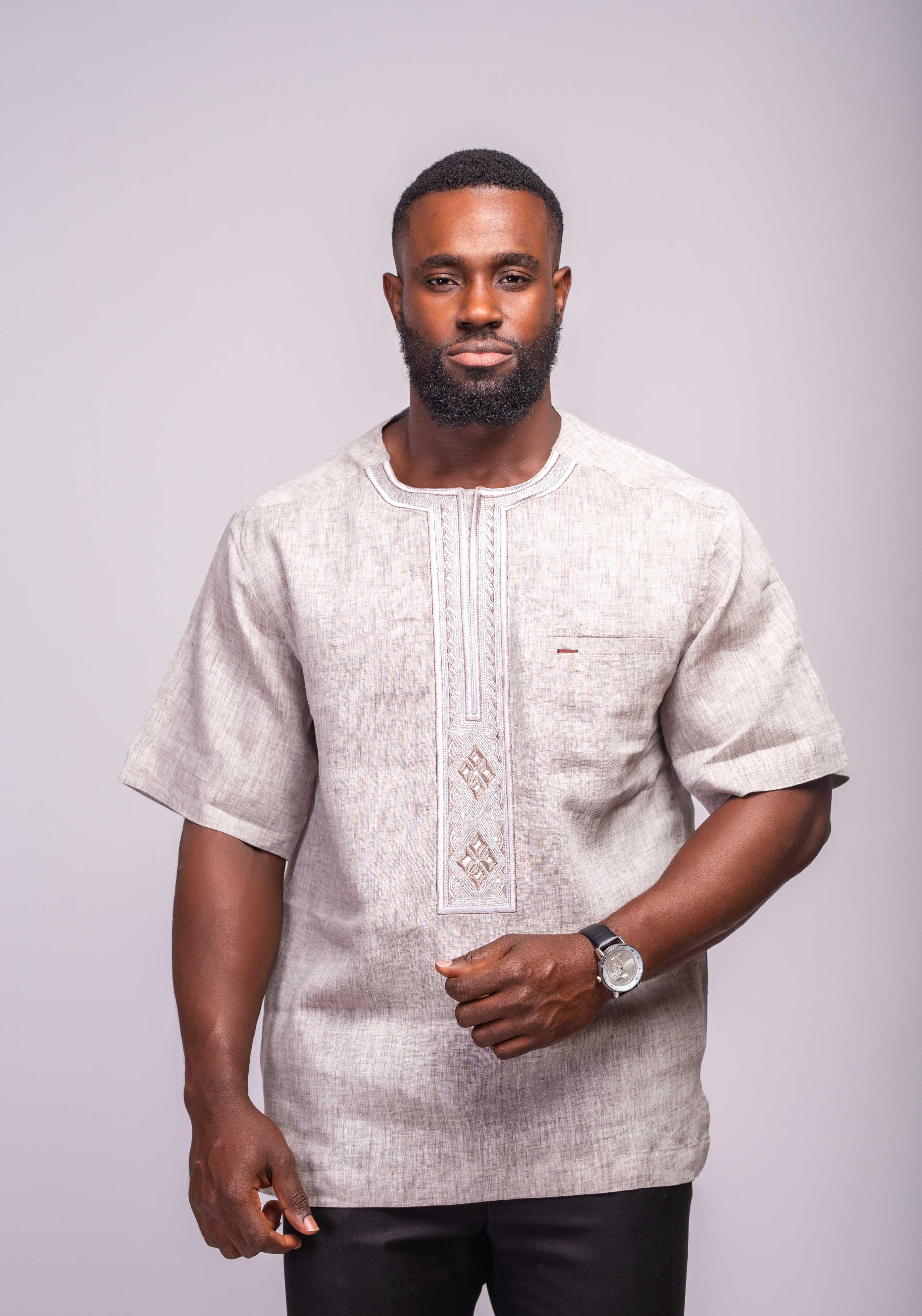 Linen Men's Shirt (Short Sleeves) - YvonneEx