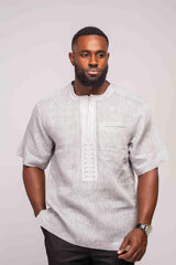 Linen Men's Shirt (Short Sleeves) - YvonneEx