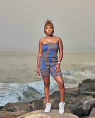 Ankara Women's Elastic Shorts Set