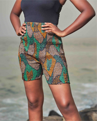 Ankara Women's Elastic Shorts