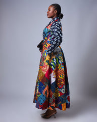 Ankara Patched Long Jacket Dress