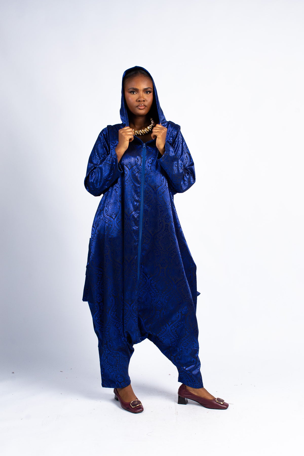 Detachable Sleeve Jumpsuit w/Hood - Royal Blue