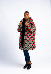 Wax Print Puffer Jacket