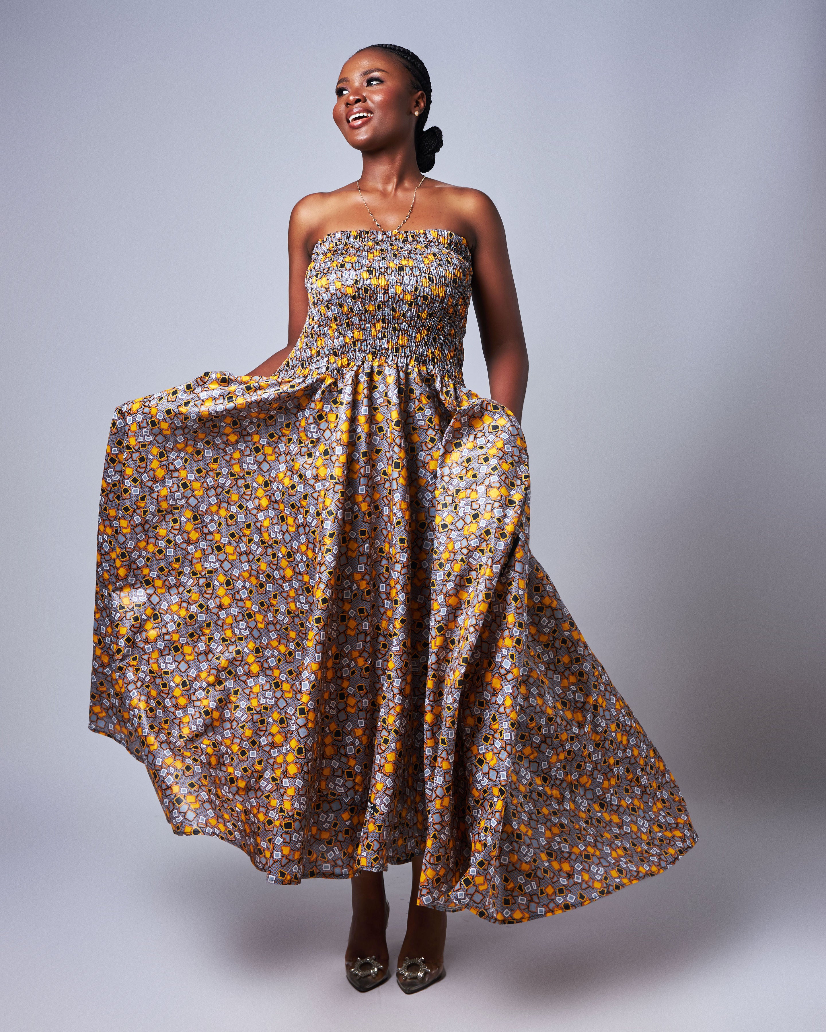 Ankara Women Elastic Maxi Dress