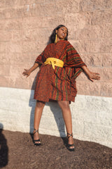 Women's Wide Sleeve Wax Print Dress/Top