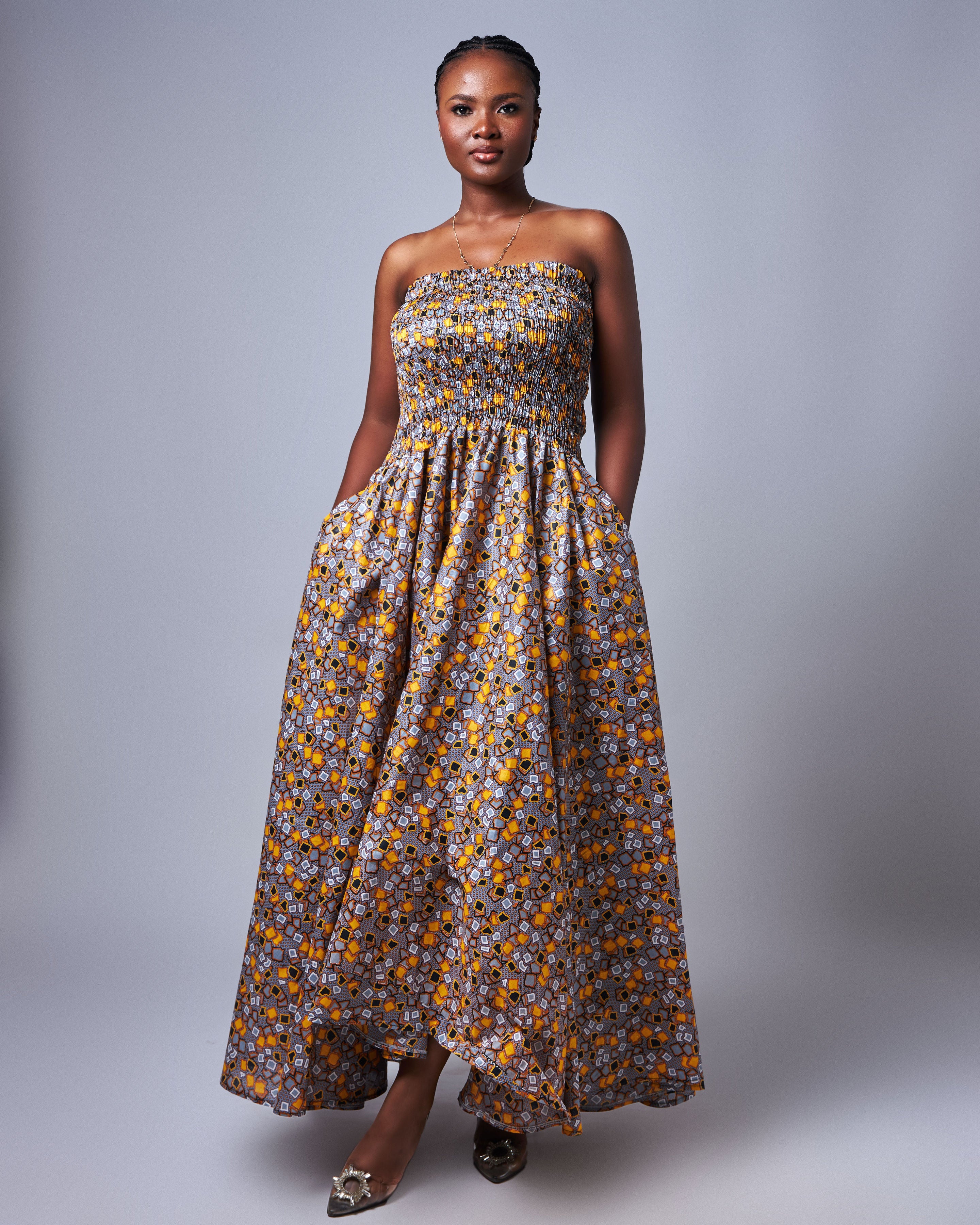Ankara Women Elastic Maxi Dress