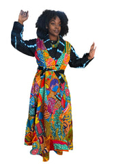 Ankara Patched Long Jacket Dress