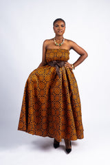 Floral Medallion Strapless Maxi Dress