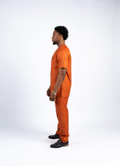 Men's Terracotta Orange Modern Tunic & Trouser Set
