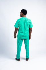 Mint Green Kaftan Set with Teal Embroidery